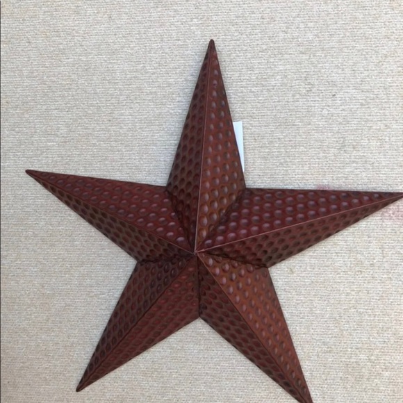 HOME INTERIORS HAMMERED BRISTOL RED STAR CANDLE HOLDER - Picture 2 of 6